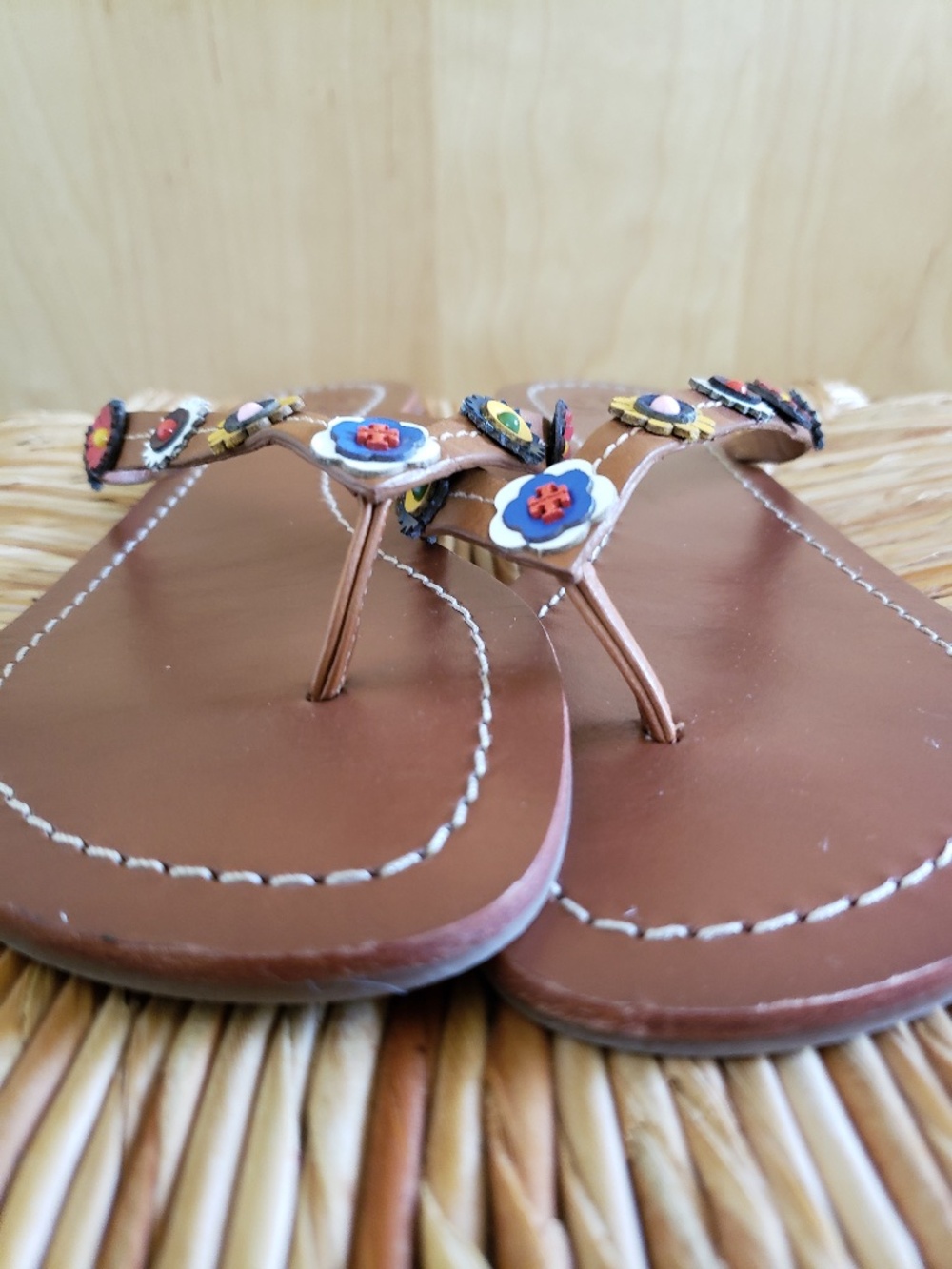 Tory Burch Vegan Leather Thong Sandals Size 8